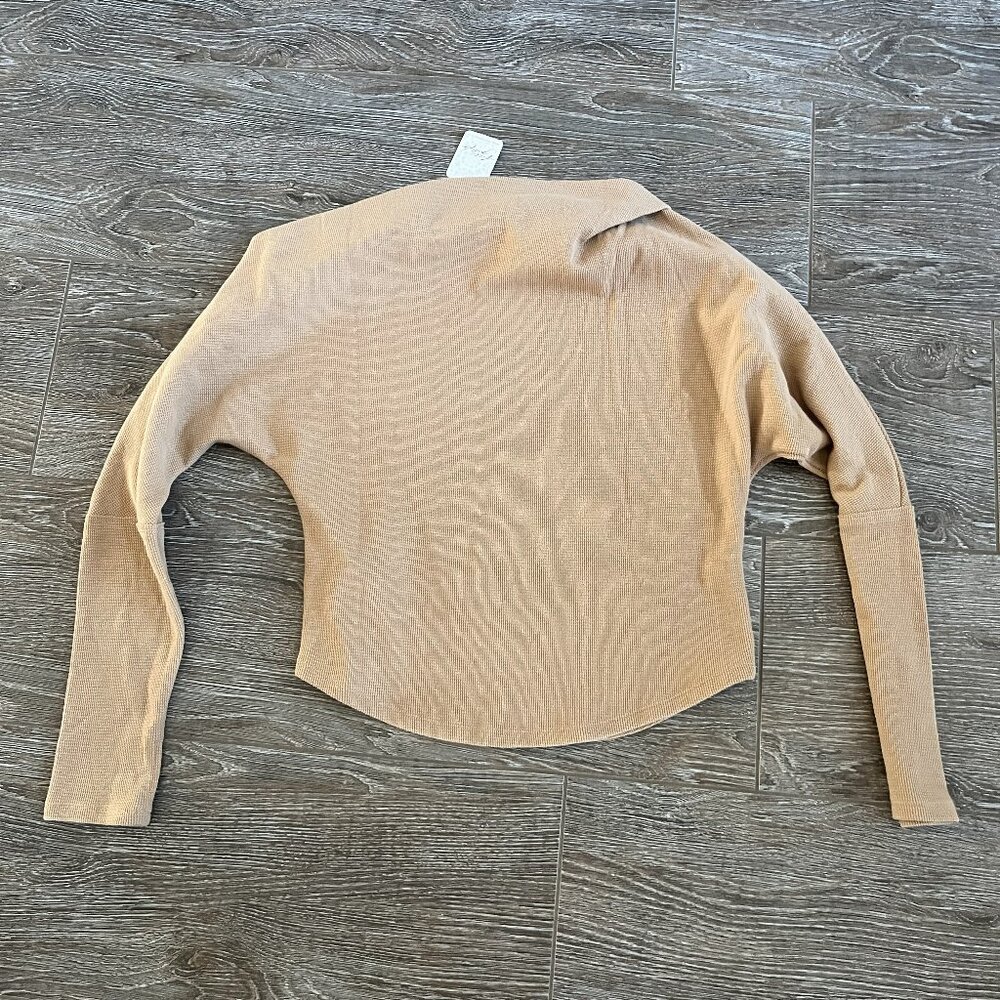 FREE PEOPLE Fuji Thermal‎ Knit Asymmetric One Shoulder Long Sleeve Top Medium - Picture 5 of 5
